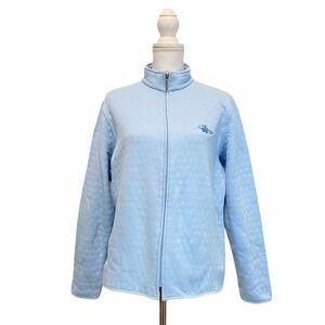 PAGE‎ & TUTTLE Golf Zip Up Medium Sweater Light Blue Pockets Women's